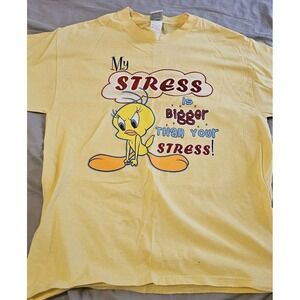 Vintage Tweety Bird Shirt Adult M Yellow Looney Tunes 90s Cartoon TV Graphic Tee